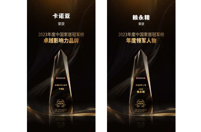 卡諾亞喜獲“卓越影響力品牌”、“年度領(lǐng)軍人物”重磅榮譽(yù)